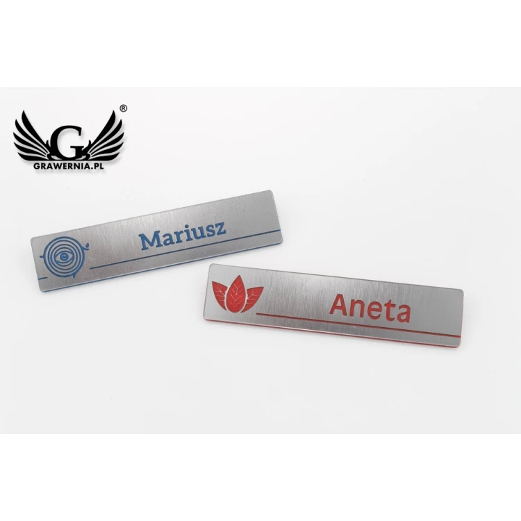 ID Badge - Slim - Silver with Engraving - 70x15mm - ID078