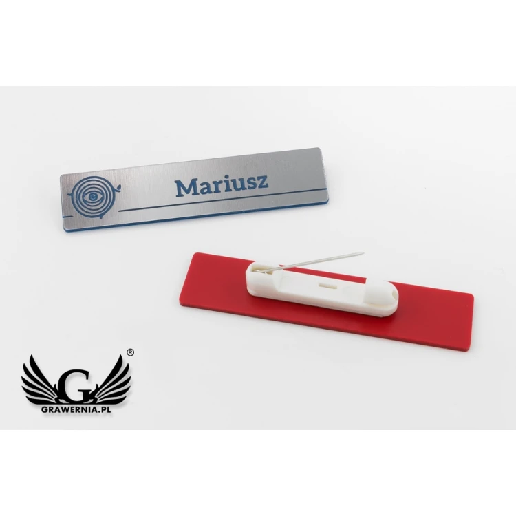 ID Badge - Slim - Silver with Engraving - 70x15mm - ID078