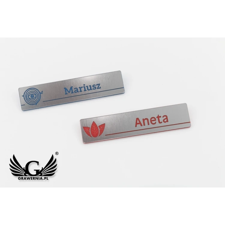 ID Badge - Slim - Silver with Engraving - 70x15mm - ID078