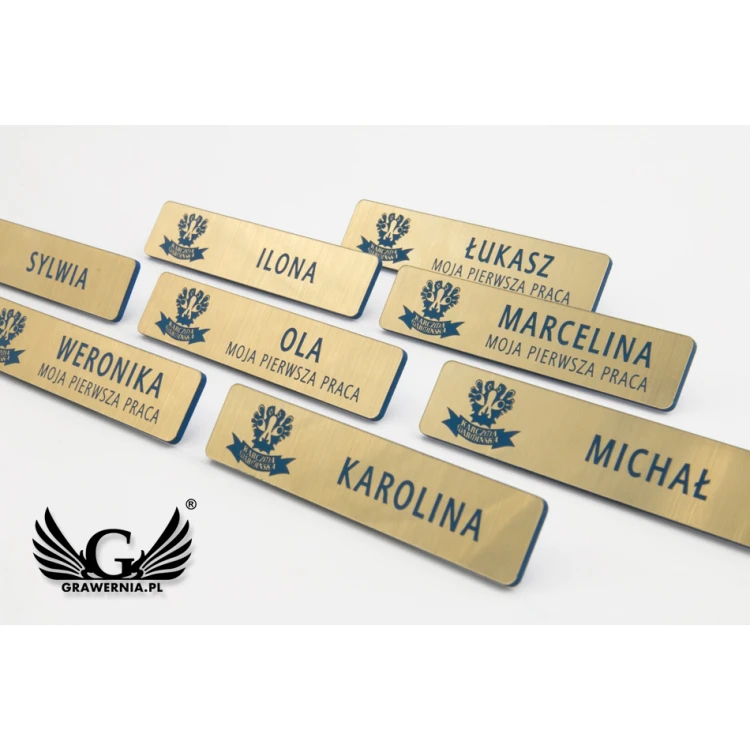 ID Tag - Slim Gold with Engraving - 70x15mm - ID050