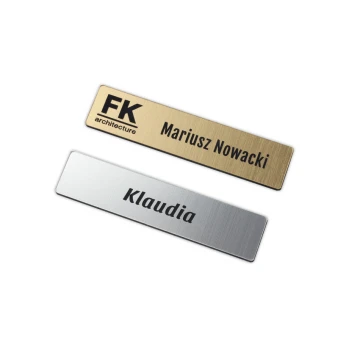 ID Badge - Slim Gold or Silver Color - 70x15mm - ID054