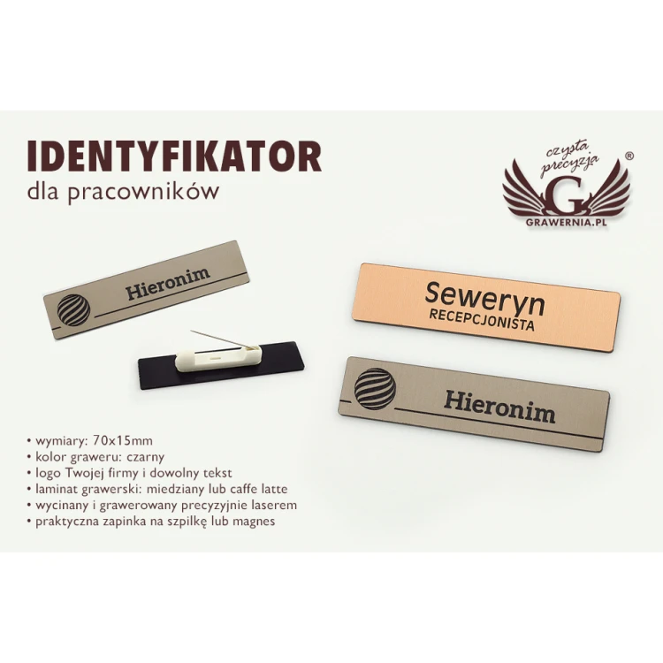 ID Tag - Slim Copper or Caffe Latte - 70x15mm - ID052