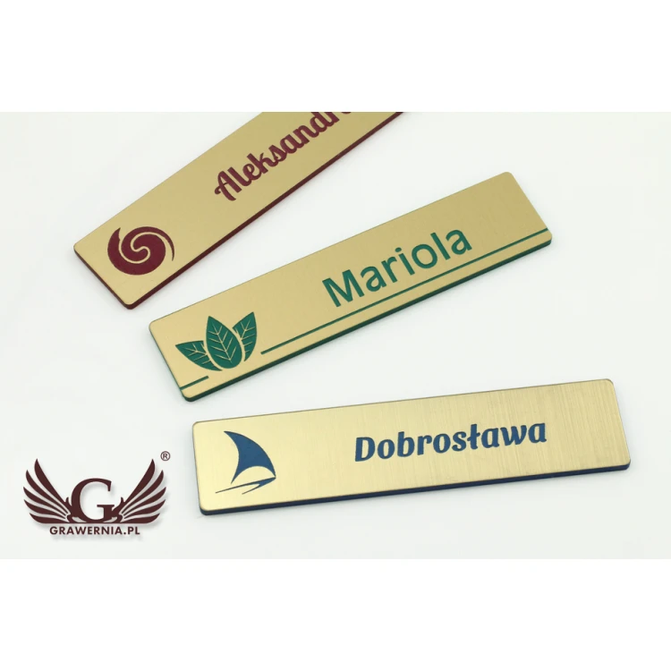 ID Tag - Slim Gold with Engraving - 70x15mm - ID050
