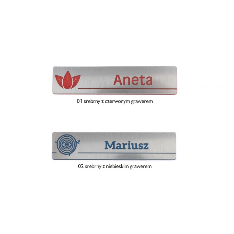 ID Badge - Slim - Silver with Engraving - 70x15mm - ID078