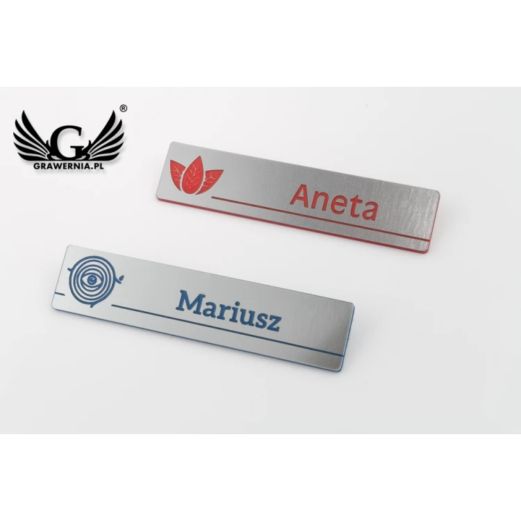 ID Badge - Slim - Silver with Engraving - 70x15mm - ID078