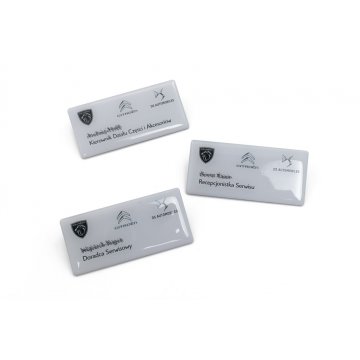 Steel ID Badge Coated with Resin - 80x40mm - ID098 - UV Printing and Doming