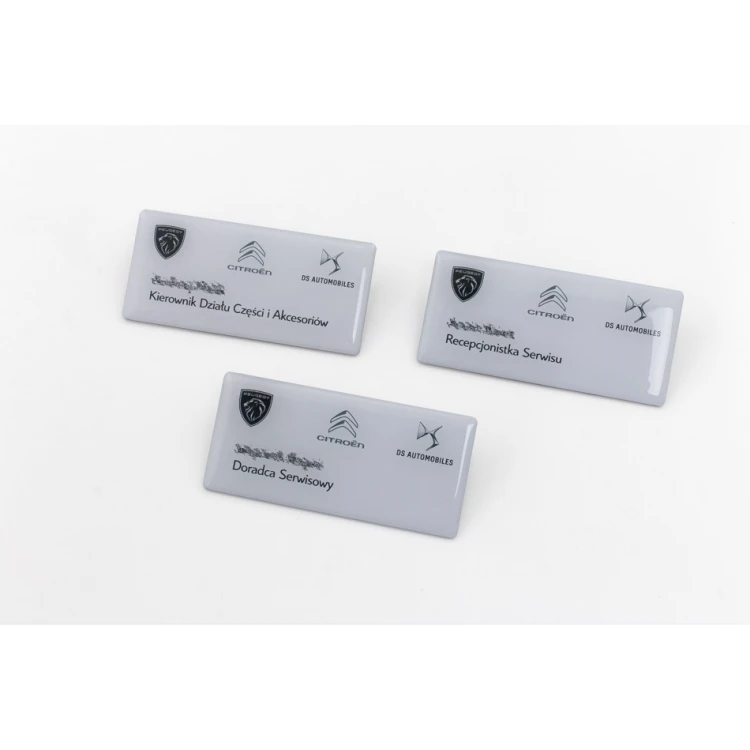 Steel ID Badge Coated with Resin - 80x40mm - ID098 - UV Printing and Doming
