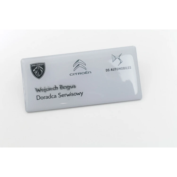 Steel ID Badge Coated with Resin - 80x40mm - ID098 - UV Printing and Doming