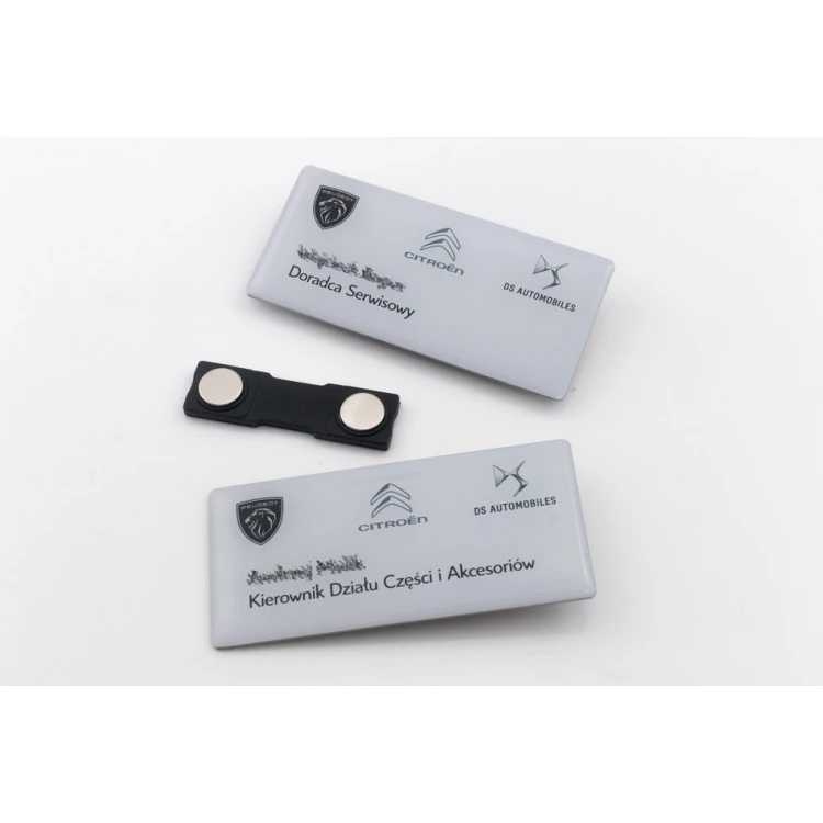 Steel ID Badge Coated with Resin - 80x40mm - ID098 - UV Printing and Doming