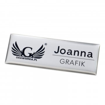 Aluminium ID badge covered with resin - 70x25mm - ID139 - UV print and doming