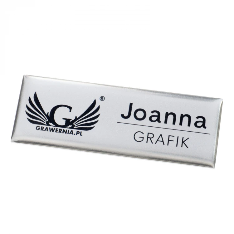 Aluminium ID badge covered with resin - 70x25mm - ID139 - UV print and doming