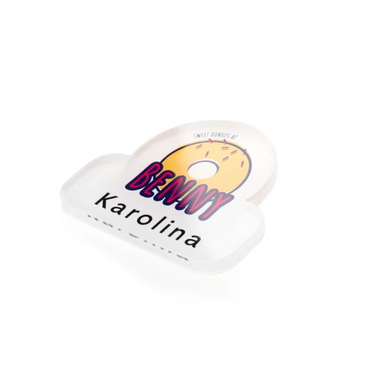 Custom-shaped ID badge with your logo - UV printed plexi - ID113