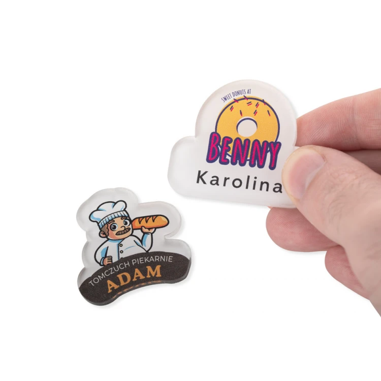Custom-shaped ID badge with your logo - UV printed plexi - ID113