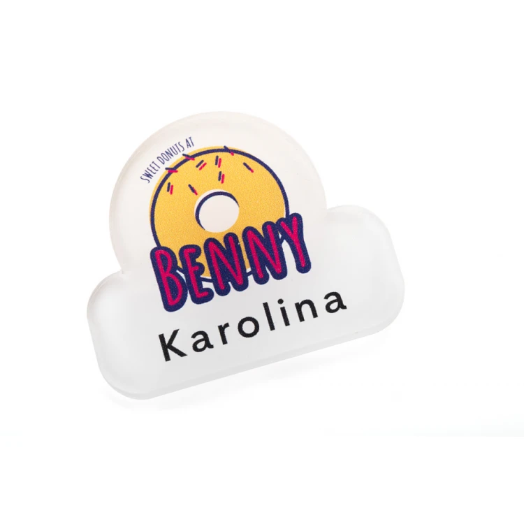 Custom-shaped ID badge with your logo - UV printed plexi - ID113
