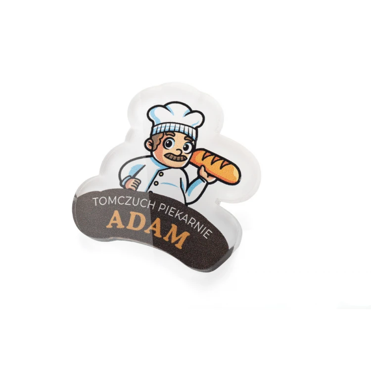 Custom-shaped ID badge with your logo - UV printed plexi - ID113