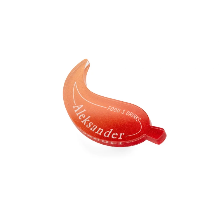 Custom-shaped ID badge with your logo - UV printed plexi - ID114