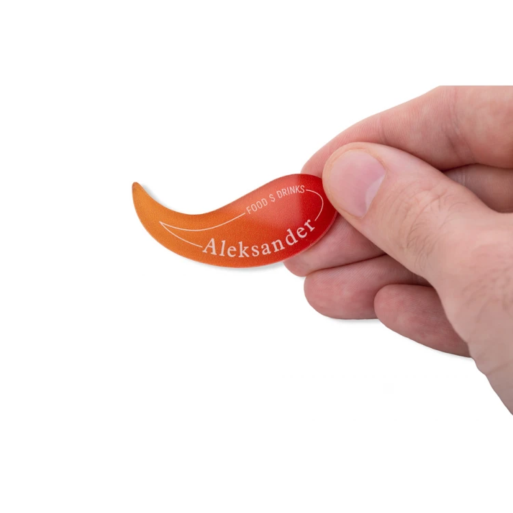 Custom-shaped ID badge with your logo - UV printed plexi - ID114