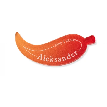 Custom-shaped ID badge with your logo - UV printed plexi - ID114