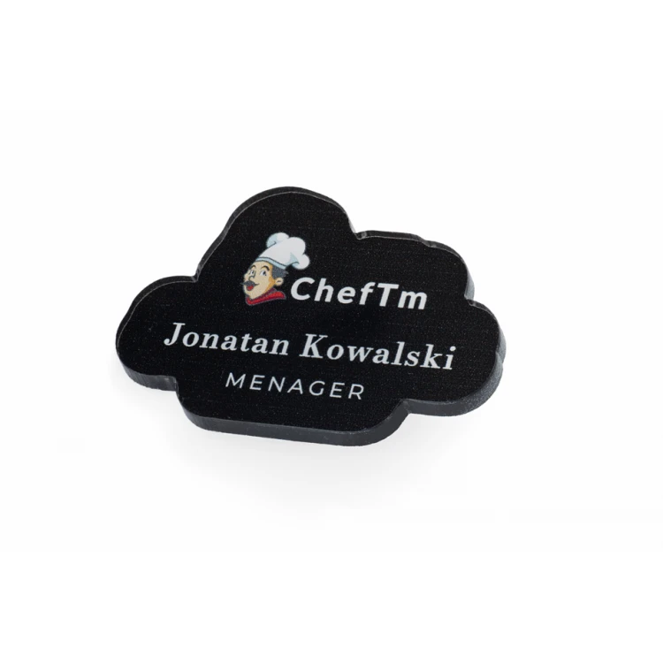 Custom-shaped ID badge with your logo - UV printed plexi - ID113