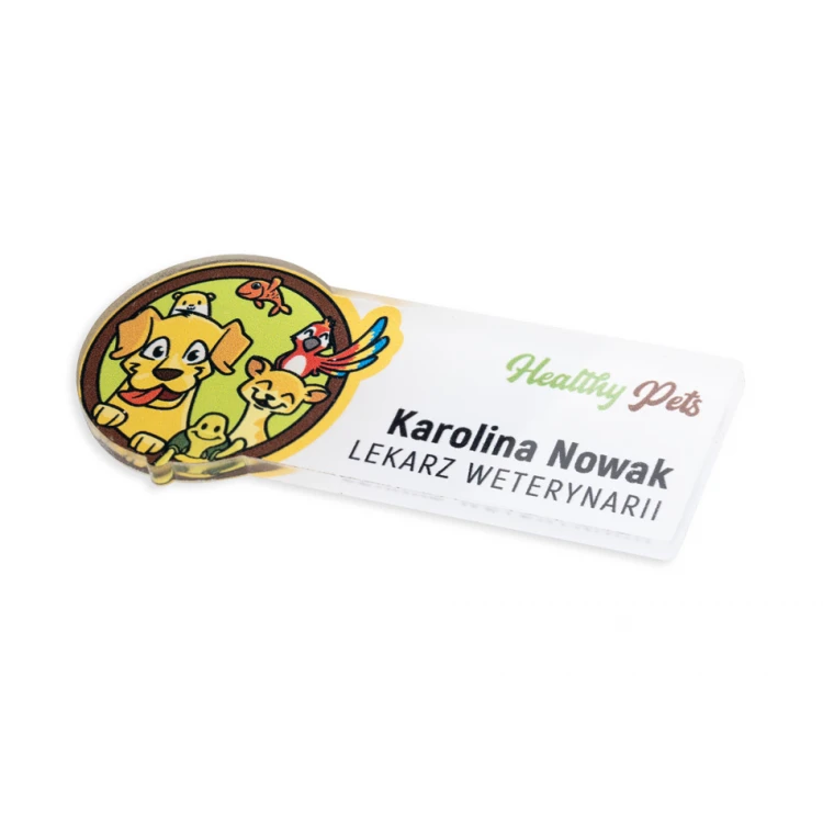 UV Print ID Badge - Transparent Plexi - Size 70x33mm - ID133