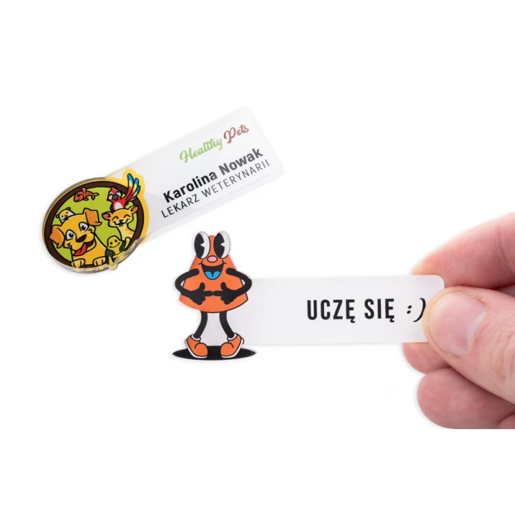 UV Print ID Badge - Transparent Plexi - Size 70x33mm - ID133