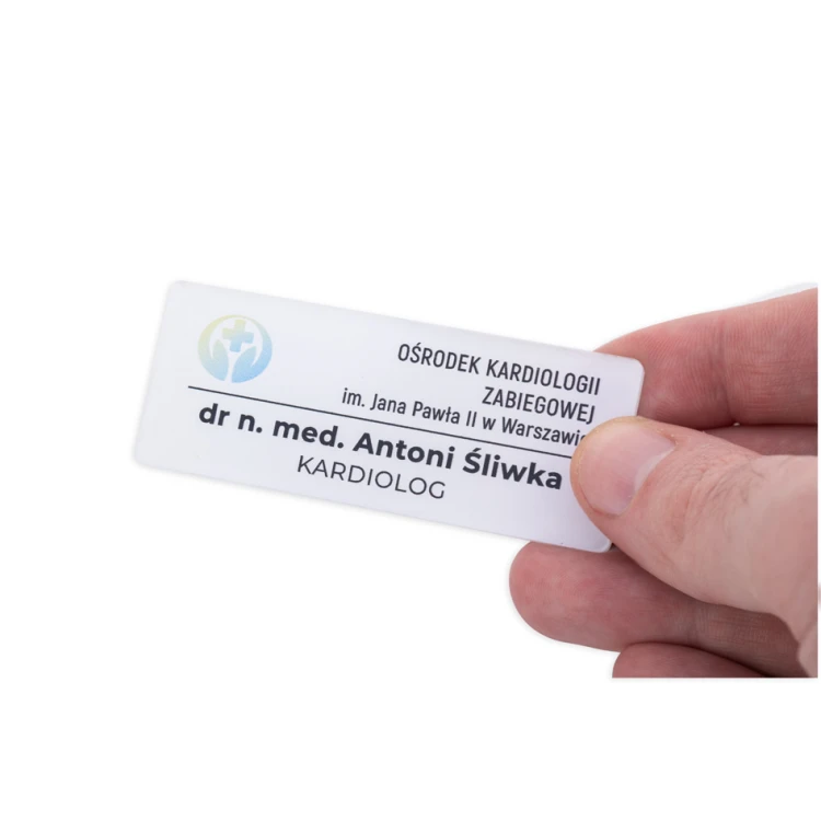 UV Print ID Badge - Transparent Plexi - Size 75x30mm - ID135