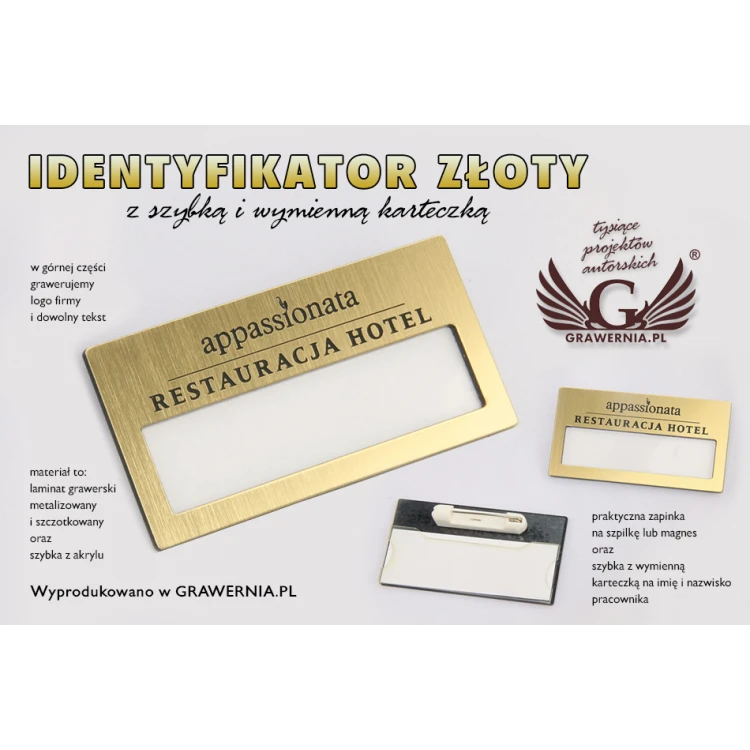 ID Badge with Window - Gold M - ID021