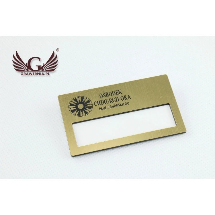 ID Badge with Window - Gold B - ID020