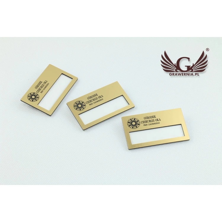 ID Badge with Window - Gold B - ID020