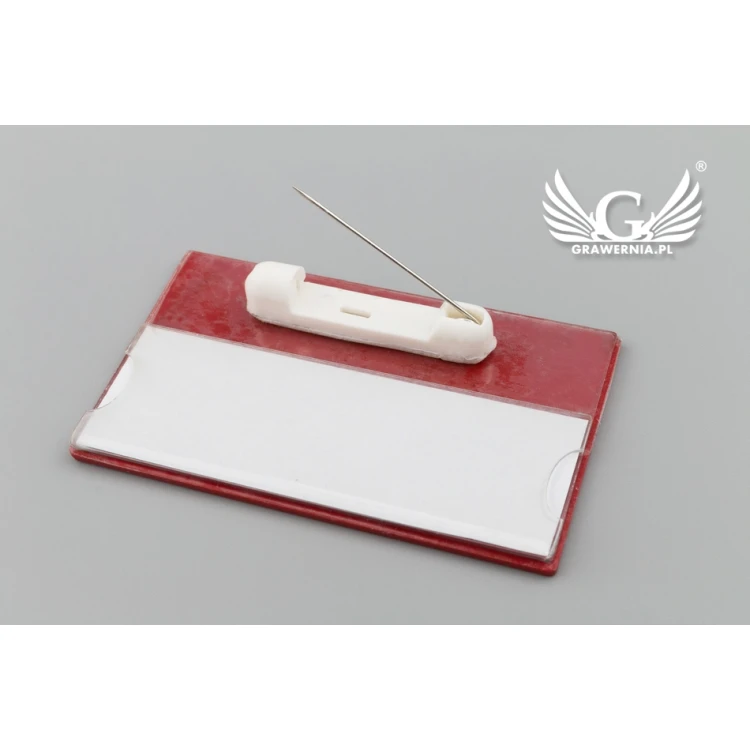 ID Badge with Window - White with Colorful Engraving - B - Size 67x40mm - ID071