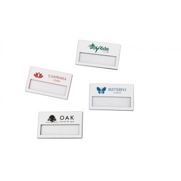 ID Badge with Window - White with Colorful Engraving - B - Size 67x40mm - ID071