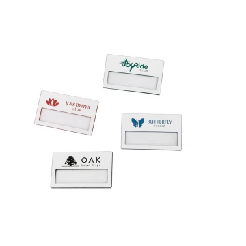 ID Badge with Window - White with Colorful Engraving - B - Size 67x40mm - ID071