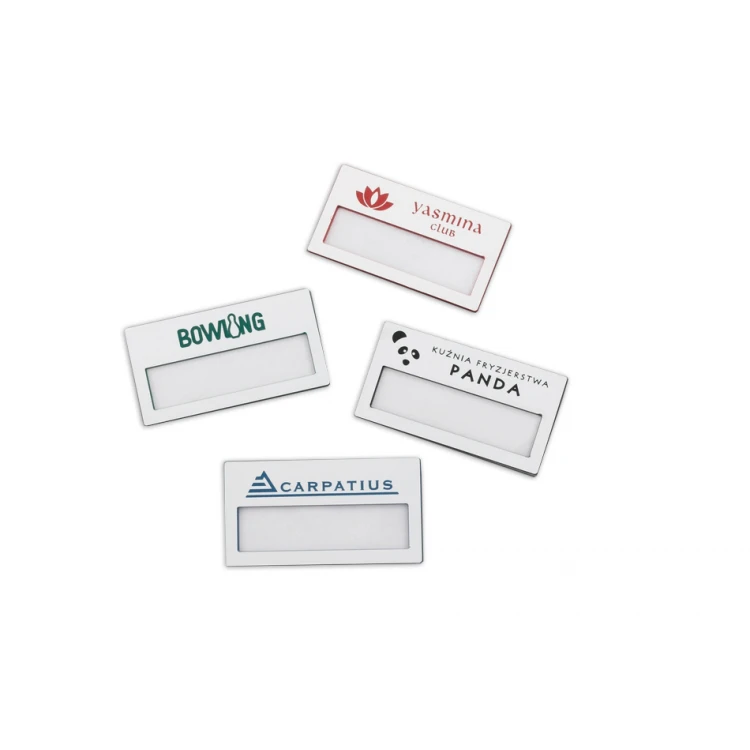 ID Badge with Window - White with Colorful Engraving - M - Size 67x35mm - ID070