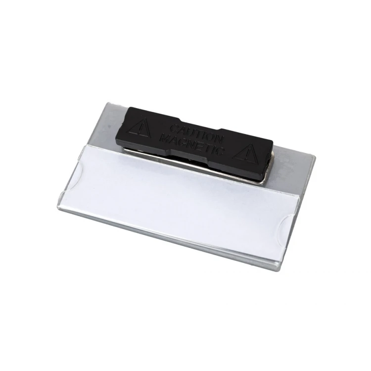 ID Badge with Window - Black with Gold or Silver Engraving - B - Size 67x40mm - ID103
