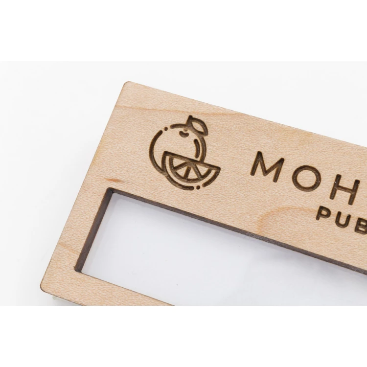 Wooden ID Badge with Window - Premium Maple Wood - Size: 67x40mm - ID099