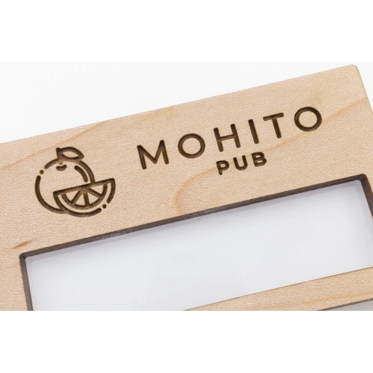 Wooden ID Badge with Window - Premium Maple Wood - Size: 67x40mm - ID099