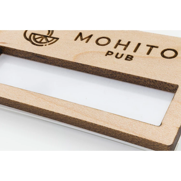 Wooden ID Badge with Window - Premium Maple Wood - Size: 67x40mm - ID099