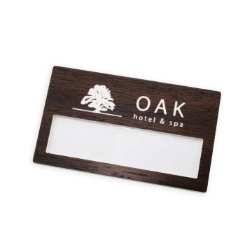 ID Tag with Window - Wood Imitation B - Size: 67x40mm - ID095