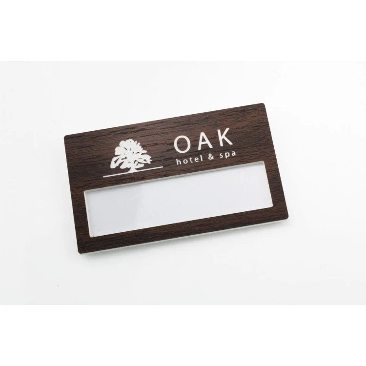 ID Tag with Window - Wood Imitation B - Size: 67x40mm - ID095
