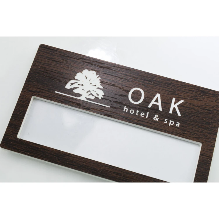 ID Tag with Window - Wood Imitation B - Size: 67x40mm - ID095