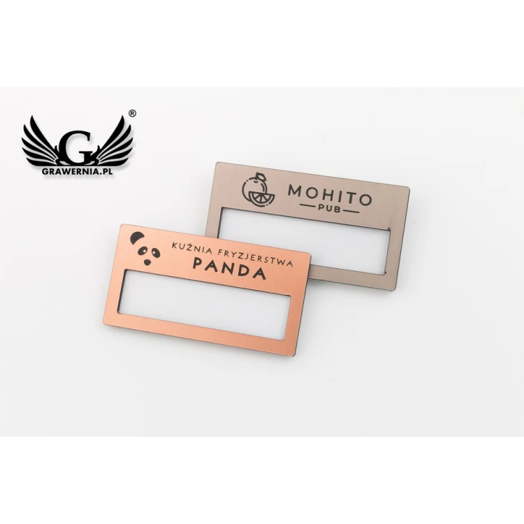 ID Badge with Window - Copper or Caffe Latte - M - Size 67x35mm - ID074