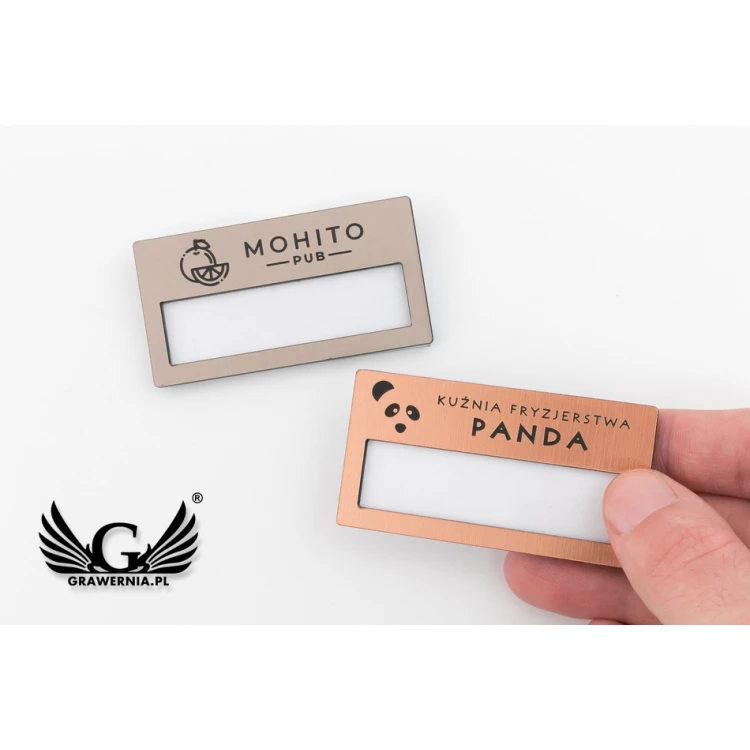 ID Badge with Window - Copper or Caffe Latte - M - Size 67x35mm - ID074