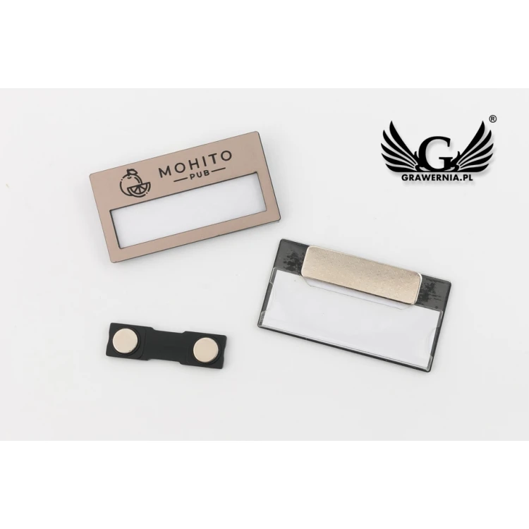 ID Badge with Window - Copper or Caffe Latte - M - Size 67x35mm - ID074