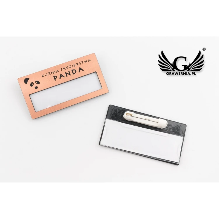 ID Badge with Window - Copper or Caffe Latte - M - Size 67x35mm - ID074