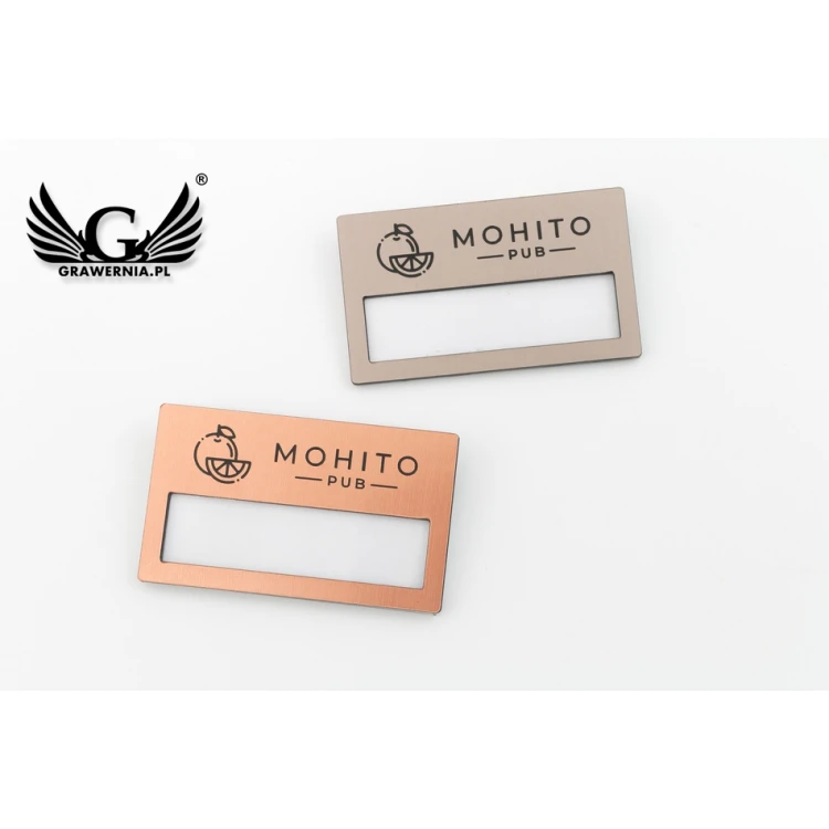 ID Badge with Window - Copper or Caffe Latte - B - Size 67x40mm - ID075