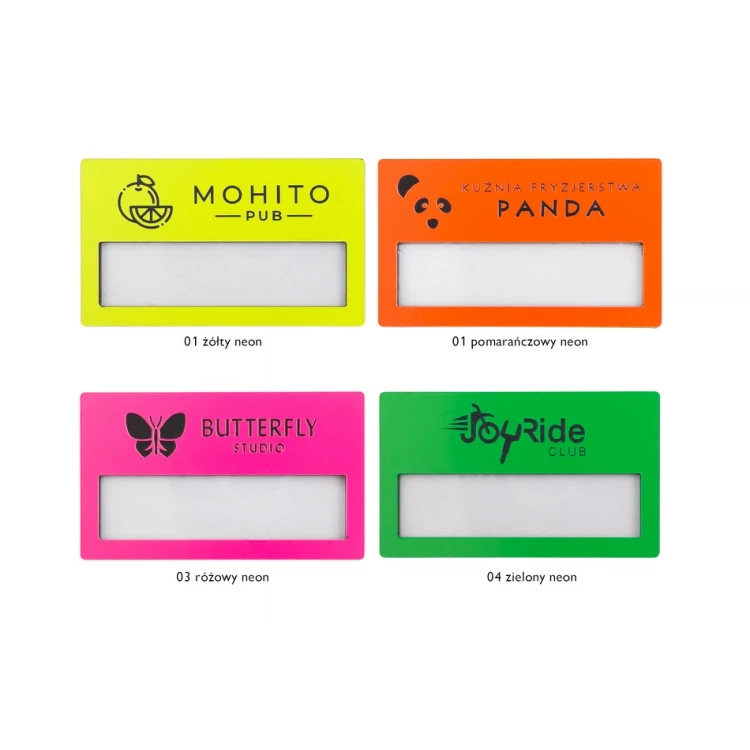 ID Badge with Window - Neon - B - Size 67x40mm - ID081