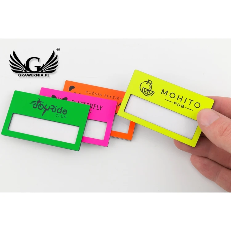 ID Badge with Window - Neon - B - Size 67x40mm - ID081