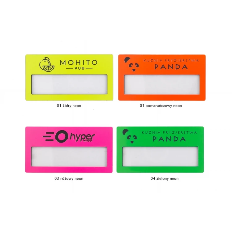 ID Badge with Window - Neon - M - Size 67x35mm - ID076