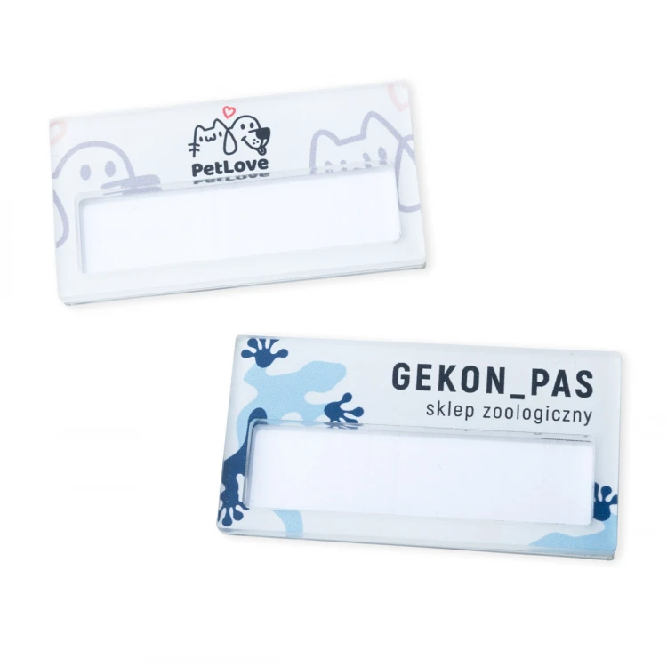 ID Badge with Window - Transparent Plexiglass with UV Print - Size 67x35mm - ID136