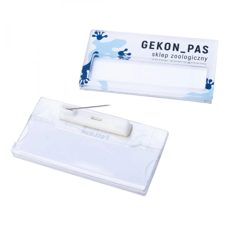 ID Badge with Window - Transparent Plexiglass with UV Print - Size 67x35mm - ID136